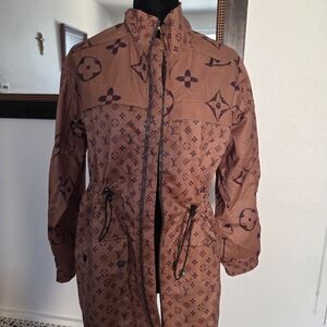 Brown Monogram Utility Jacket SZ MEDIUM. Light Windbreaker.